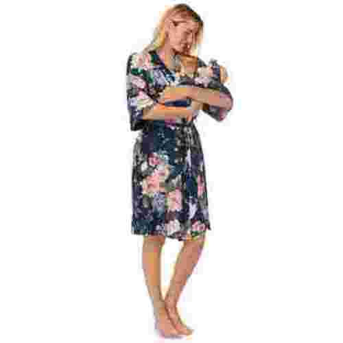 Mommy & Me Matching Robe, Baby Girl Swaddle, and Headband Baby Shower Gift Set, 3pc