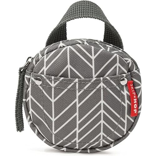 Skip Hop Pacifier Holder, Grab & Go, Grey Feather