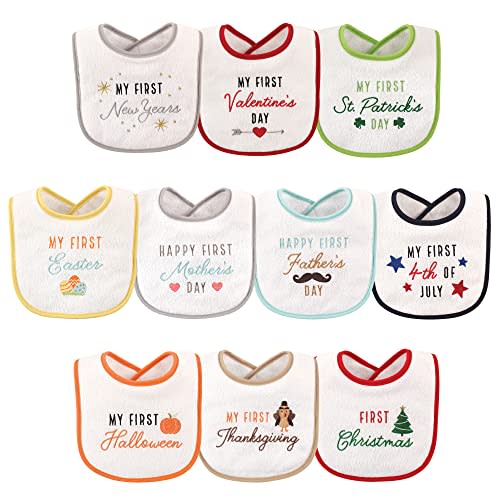 Hudson Baby Unisex Baby Cotton Terry Drooler Bibs