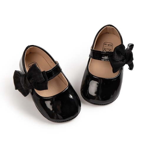 Meckior Baby Girls Shoes Infant Mary Jane Dress Bowknot Princess Crib Flats for Newborn First Walkers 3-18 Months