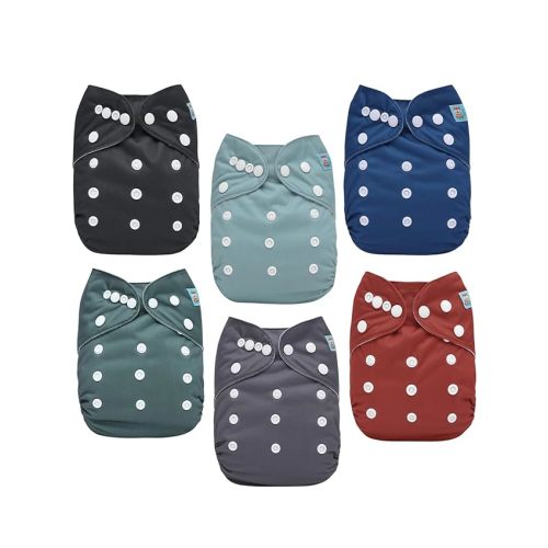 ALVABABY Baby Cloth Diaper 6 Pack with 12 Inserts (Colors 107)