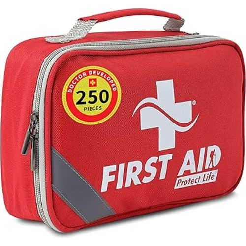 Protect Life Survival First Aid Kit for Home/Business, Camping Survival Kits | Mini Travel First Aid Kit | Camping Equipment | Small Kits for Car | Outdoor Emergency Survivals Pack - 250pcs