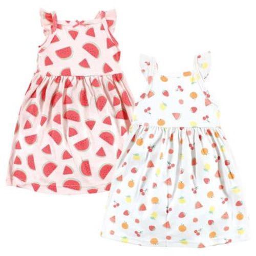 Hudson Baby Infant Girl Cotton Dresses, Fruit Salad