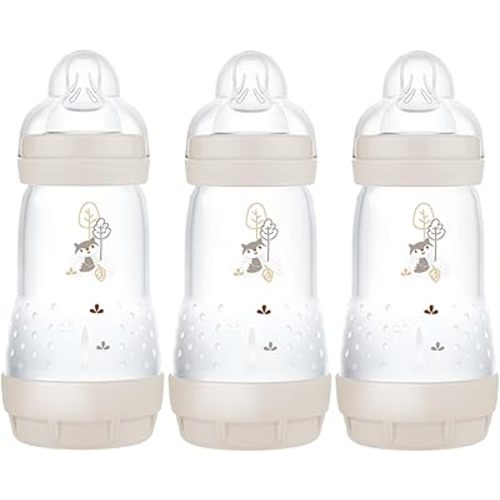 Babyprice Mam Self Sterilising Anti-colic Bottle 260ml 3 Pack Neutral Colours