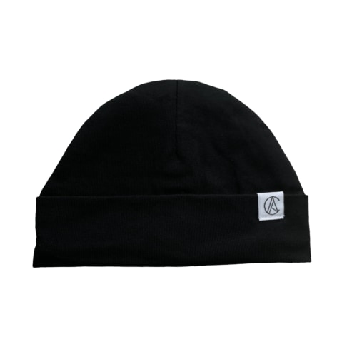 Satin Lined Jersey Beanie-Black