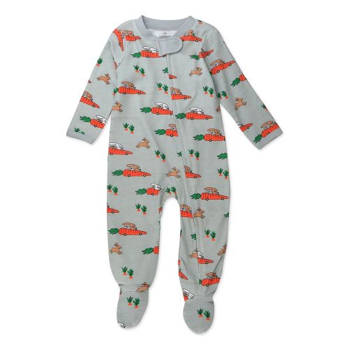 HonestBaby Baby Celebration Sleep & Play Footed One-Piece Pajama Sleeper 100% Organic Cotton