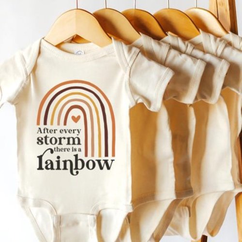 LuvlyIvf Baby, Rainbow Baby, Cute Vintage Baby Bodysuit, Newborn, After Every Storm There Is A Rainbow, New Born, Baby Shower Gift, New Parents Gift