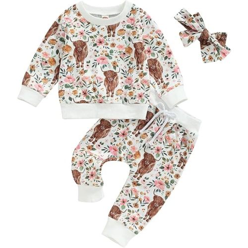 Newborn Infant Baby Girl Clothes Set Sweatshirts Tops Pants Toddler Girl Outfits Gifts 3 6 9 12 18 24 Months