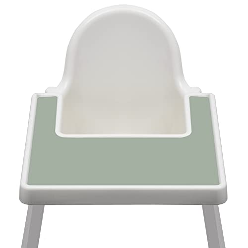 High Chair Placemat compatible with IKEA Antilop Baby High Chair - Dishwasher Safe, BPA Free Silicone Placemats – Baby Led Feeding Foods Placemat for Toddler and Babies (Sage Green)