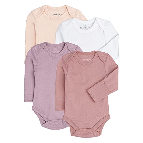 Baby Classic Bodysuit Set, 100% Cotton Boy Girl Unisex Onesie, 4 Pack