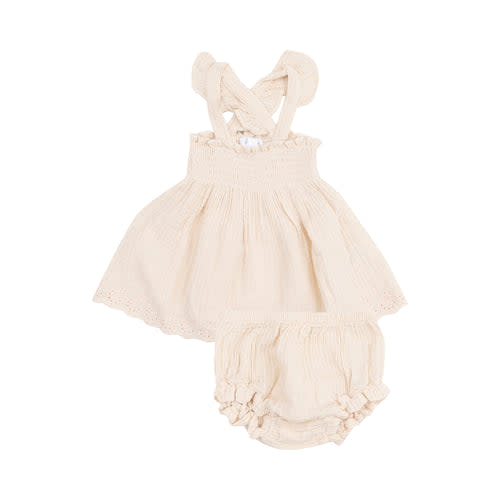 Ruffle Strap Smocked Top and Diaper Cover - 12-18 Months