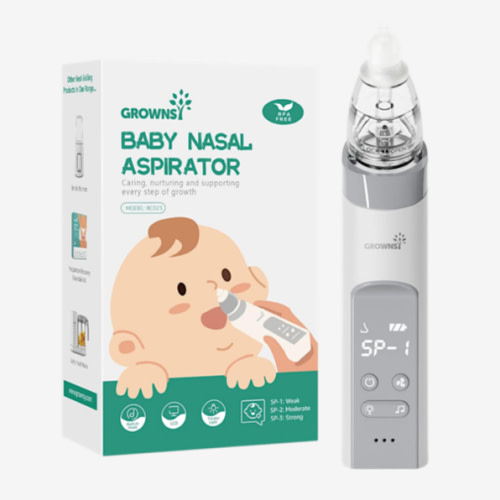 GROWNSY Nasal Aspirator for Baby, Electric Baby Nose Sucker with Larger Suction Chamber and More Powerful Suction, Automatic Nose Cleaner with Music and Light Soothing Function