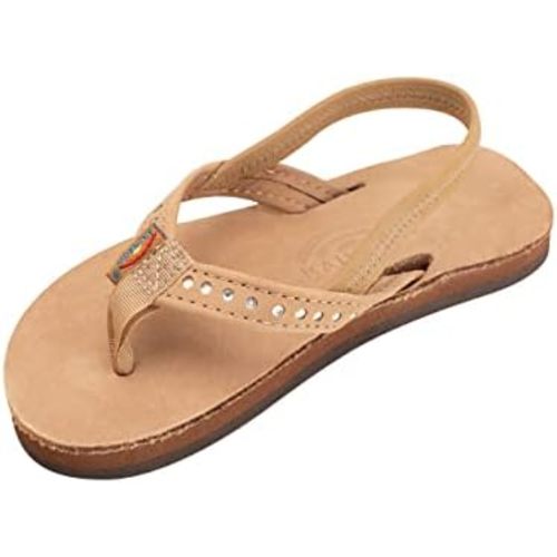 Rainbow Sandals Kid's Single Layer Premier Leather w/Narrow Crystal Strap