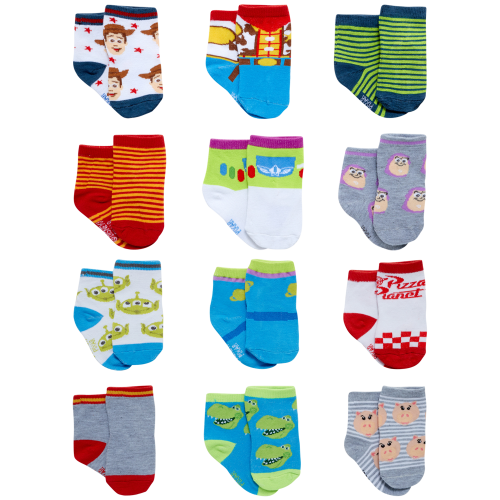 Disney Baby Boys’ Socks - 12 Pack Mickey Mouse, Winnie The Pooh, Lion King, Toy Story (Newborn/Infant)