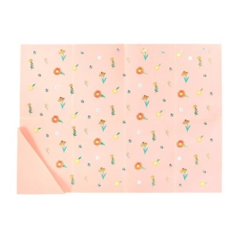 Austin Baby Collection Silicone Foldable Placemat - Wildflower Ripe Peach
