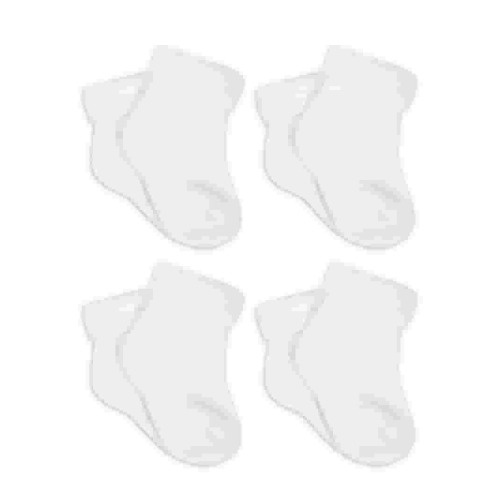 Gerber Gender Neutral White Terry Bootie Wiggle-Proof Socks, 4-Pack, Sizes Newborn - 0/6 Months