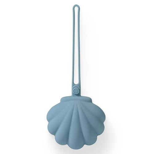 CLYMENE Silicone Pacifier Holder Case, Newborn Paci Holder for Diaper Bag & Stroller, Misty Blue