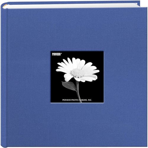 Fabric Frame Cover Photo Album 200 Pockets Hold 4x6 Photos, Sky Blue