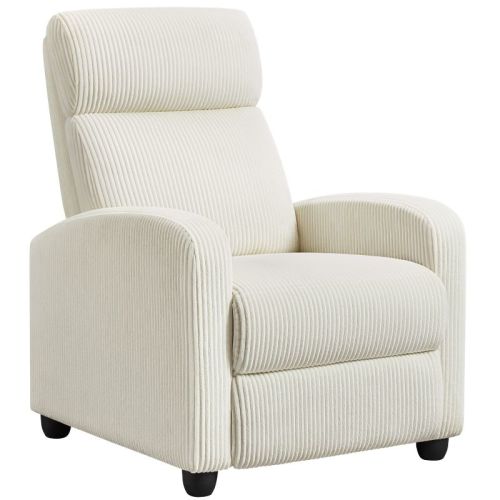 Yaheetech Adjustable Corduroy Recliner Chair Sofa Chair with Pocket Springs for Living Room Bedroom, Dark Gray