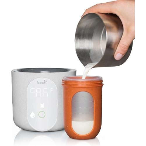 Boon Tempro Direct Heat Breastmilk Warmer - Retains Nutrients in Baby Formula and Breastmilk - Quick Liquid Warmer with Real Time Temp Reading - Breastfeeding Essentials