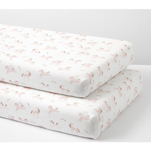 Mila Metallic Crib Sheets | Pottery Barn Kids