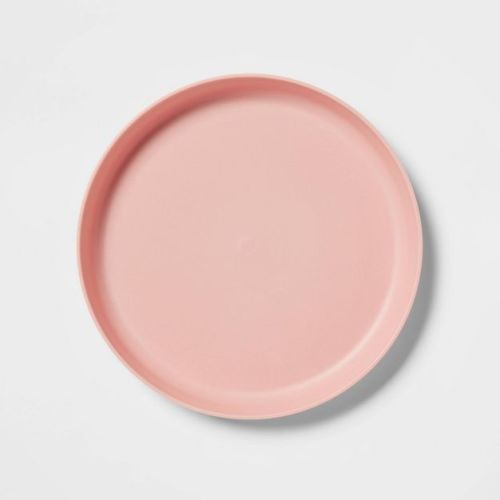 7.3" Plastic Kids' Plate Blue - Pillowfort™: Dishwasher & Microwave Safe, Solid Round Design