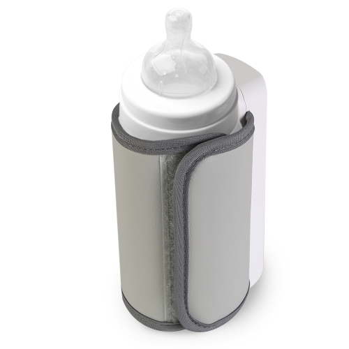 Portable Bottle Warmer for Travel, TeqHome USB Rechargeable Baby Bottle Warmer 6 Heating Levels for Milk Breastmilk White