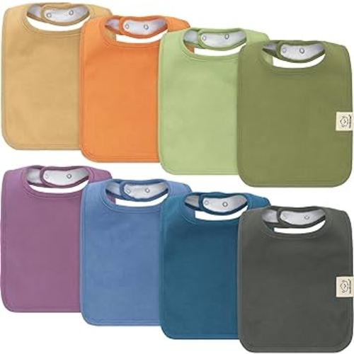 KeaBabies 8-Pack Organic Baby Bibs for Boys, Girls - Super Absorbent Cotton Drool Bibs for Baby Girl & Boy, Teething Toddler, Drooling Newborn, Ultra Soft & Machine Washable (Cruise)