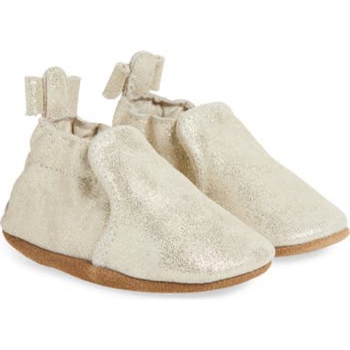 Pretty Pearl Metallic Bow Crib Shoe, 0-6 Months