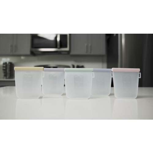 Nuliie 7 Pcs Silicone Breastmilk Storage Bags Reusable, 8oz/240ml