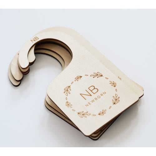 Wooden Baby Closet Dividers/ 7 Piece Closet Age Organizer/ Birch Wood Wardrobe Separators Newborn to 24 months for Home Nursery Clothes