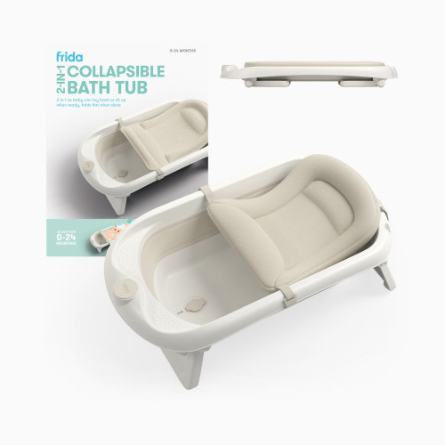 2-in-1 Collapsible Bath Tub - Cream