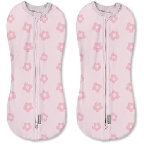SwaddleMe by Ingenuity Pod, 0-2 Months, 2-Pack - Flower Confetti