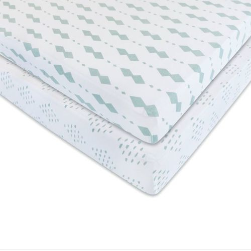 Ely's & Co. Baby Fitted Crib Sheet 100% Combed Jersey Cotton 2 Packs Gender Neutral
