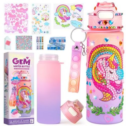 Joyfy Decorate Your Own Mermaid/Unicorn Water Bottle Kit for Girls 6+, Creative Birthday & Christmas Craft Back to School Gift for Kids