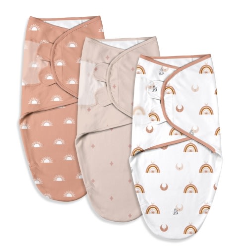 Gllquen Baby Organic Cotton Original Swaddle 3-Pack For Newborn Infant Boys Girls, Medium/Large, 3-6 Months, Moon and Stars