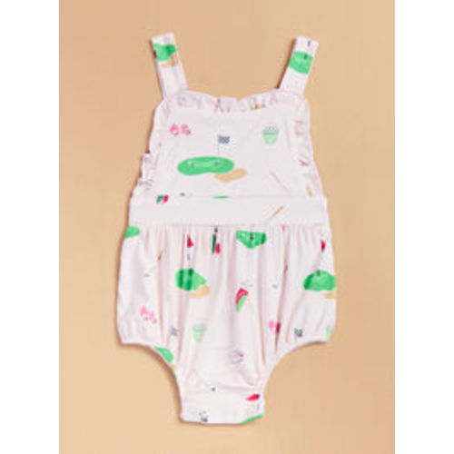 Little Caddy Ruffle Bodysuit in Pink | Tullabee