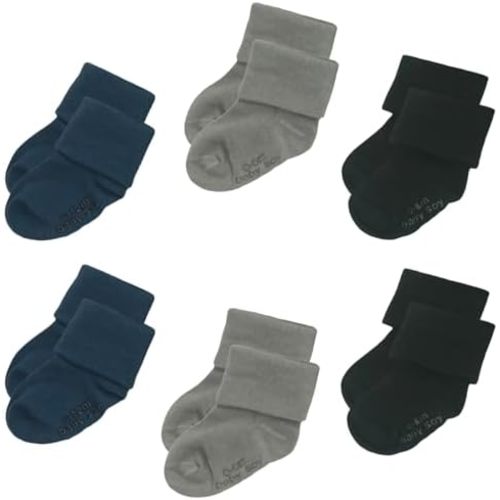 Babysoy Unisex Newborn Baby Gripper Socks – Toddler Boy & Girl Ankle Socks with Grip - Pack of 4s & 6s