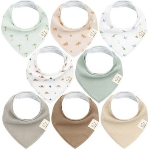 8-Pack Organic Bandana Bibs
