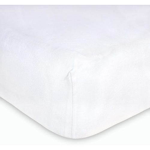 Burts Bees Baby Solid Fitted Crib Sheet Organic Cotton BEESNUG - Cloud White, Fits Unisex Standard Bed and Toddler Mattress, Infant Essentials, 52 x 28 Inch 1-Pack