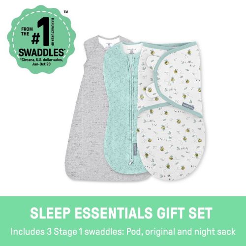 SwaddleMe by Ingenuity Comfort Pack Baby Elephant Baby Swaddle Wrap - S - 0-3 Months - 3pk