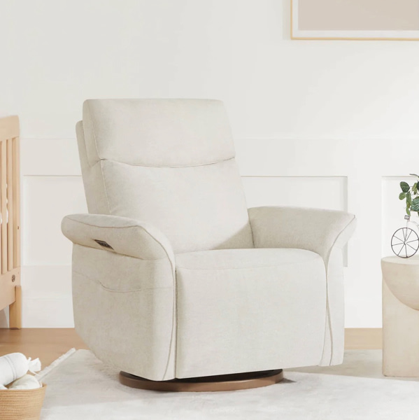 Vinca Modern Power Swivel Glider Recliner with Power Lumbar & Headrest