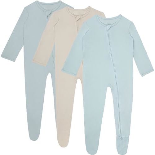 3 Pcs Baby Long Sleepers Pajamas One Piece Footies Rompers