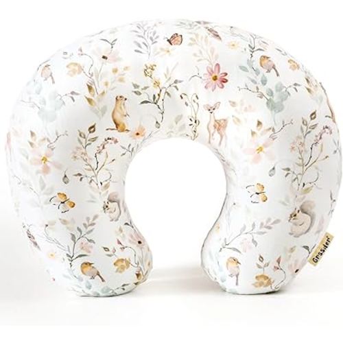 GRSSDER Nursing Pillow Cover, Stretchy Soft Minky Fabric Covers, Fit Most Nursing Support Pillows for Breastfeeding, Comfortable Safe Pillow Cover, Beautiful Stylish Pattern