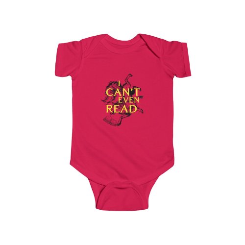 I Can't Even Read Red Baby Bodysuit — Buncy Book Club