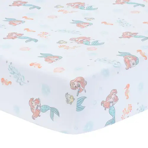 Disney Baby The Little Mermaid White Fitted Crib Sheet - Ariel – Lambs & Ivy
