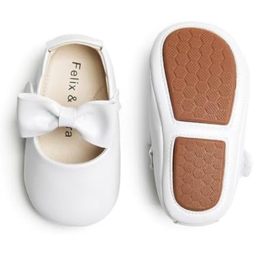 Felix & Flora Soft Sole Baby Shoes - Infant Baby Walking Shoes Moccasinss Rubber Sole Crib Shoes