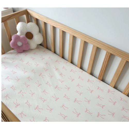 Cot Sheet | Pink Bows – Little and Fern