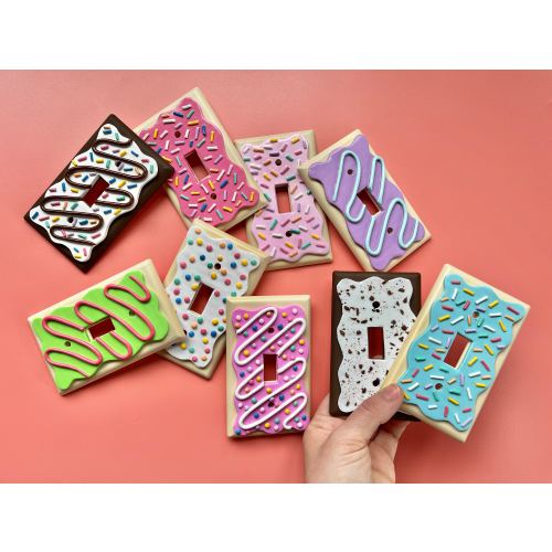 Pastry Tart Light Switch Cover/ Breakfast Faux Food Decor/ Popular Food Home Decor/ Square Light Switch/ Outlet Cover/ Colorful Food Kawaii