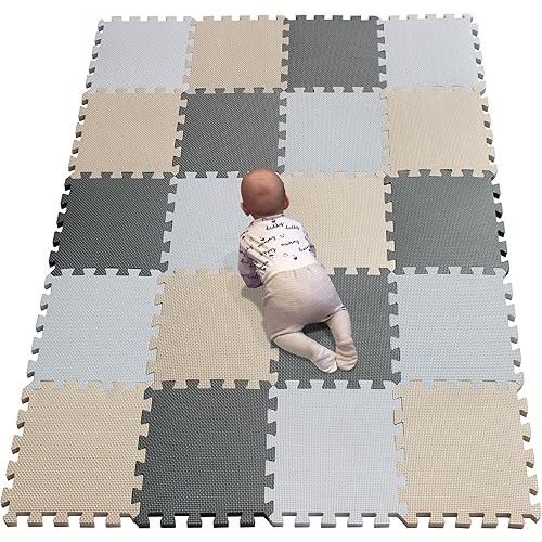 YIMINYUER® 20 Tiles (30cm×30cm×1cm Each Tile) Baby Soft Puzzle Play Mats, Kids Thick EVA Foam Floor, Toddlers & Children's Soft Interlocking Mat R01R10R12G301020